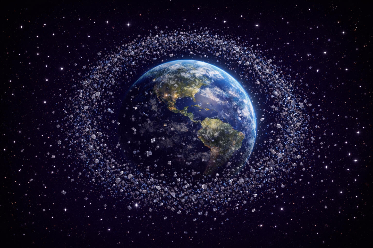 Earth surrounded by orbital objects and debris - Asterlode